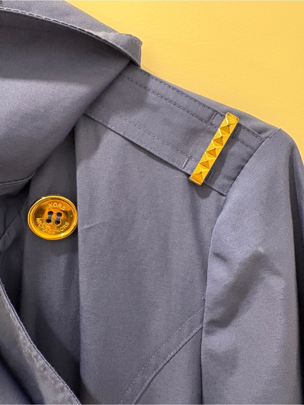 Michael Kors Blue Double-Breasted Women's Trench Coat with Belt - Picture 6 of 15